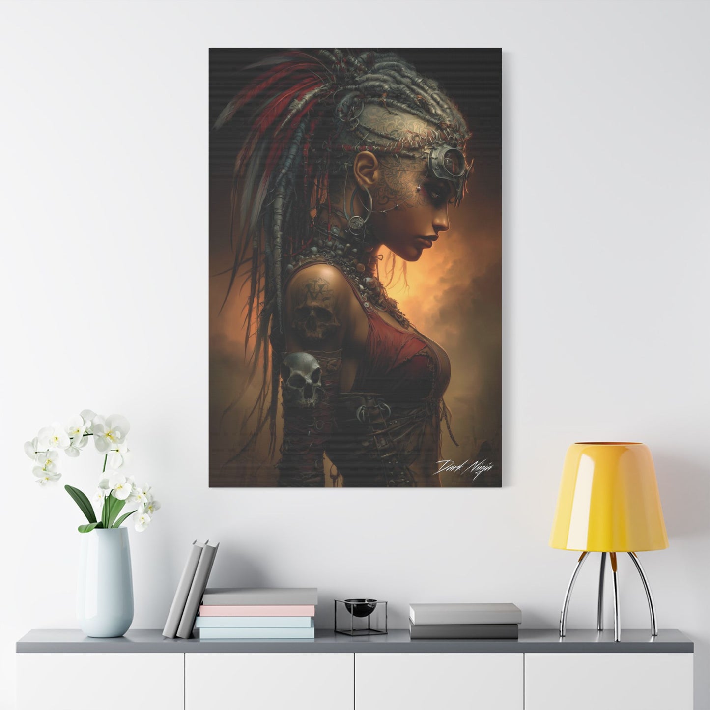 Technotribal DNA Satin Canvas Art Print