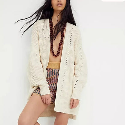 Knitwear Loose Large Size Mid-length Split Cardigan Sweater