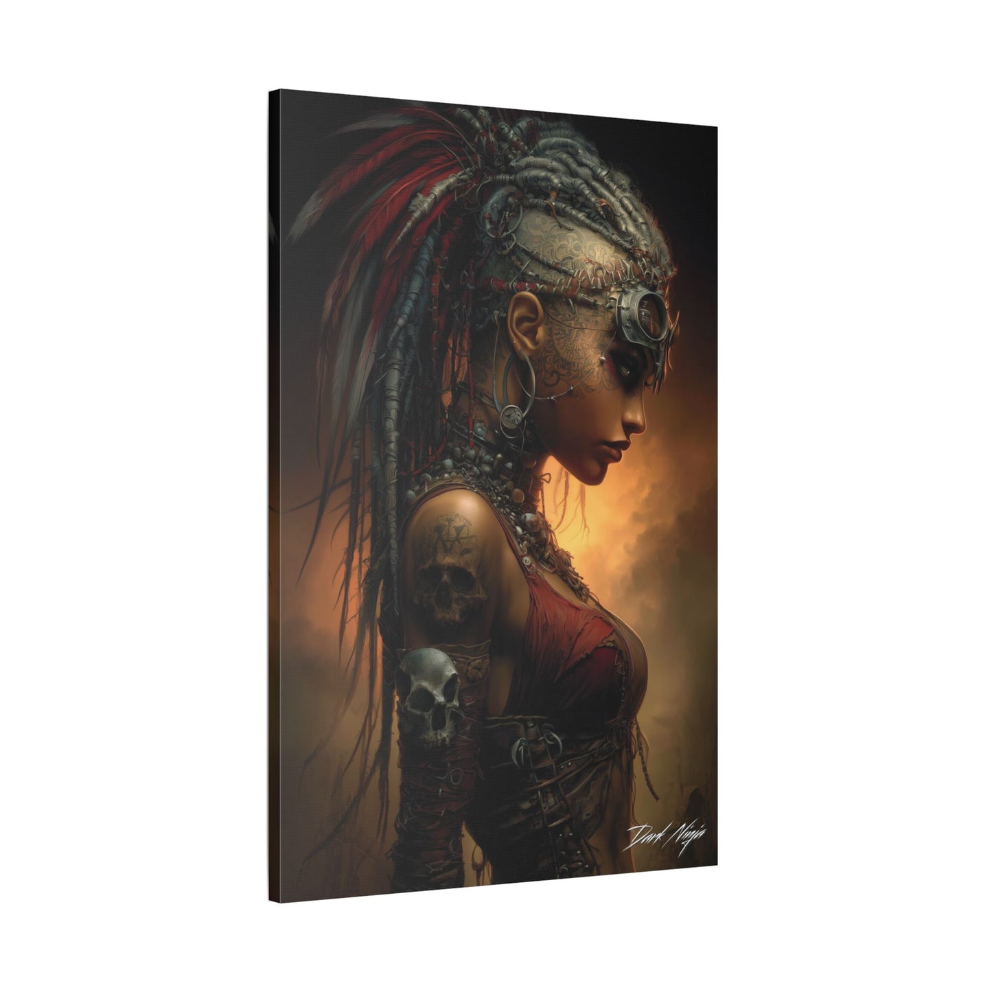Technotribal DNA Satin Canvas Art Print