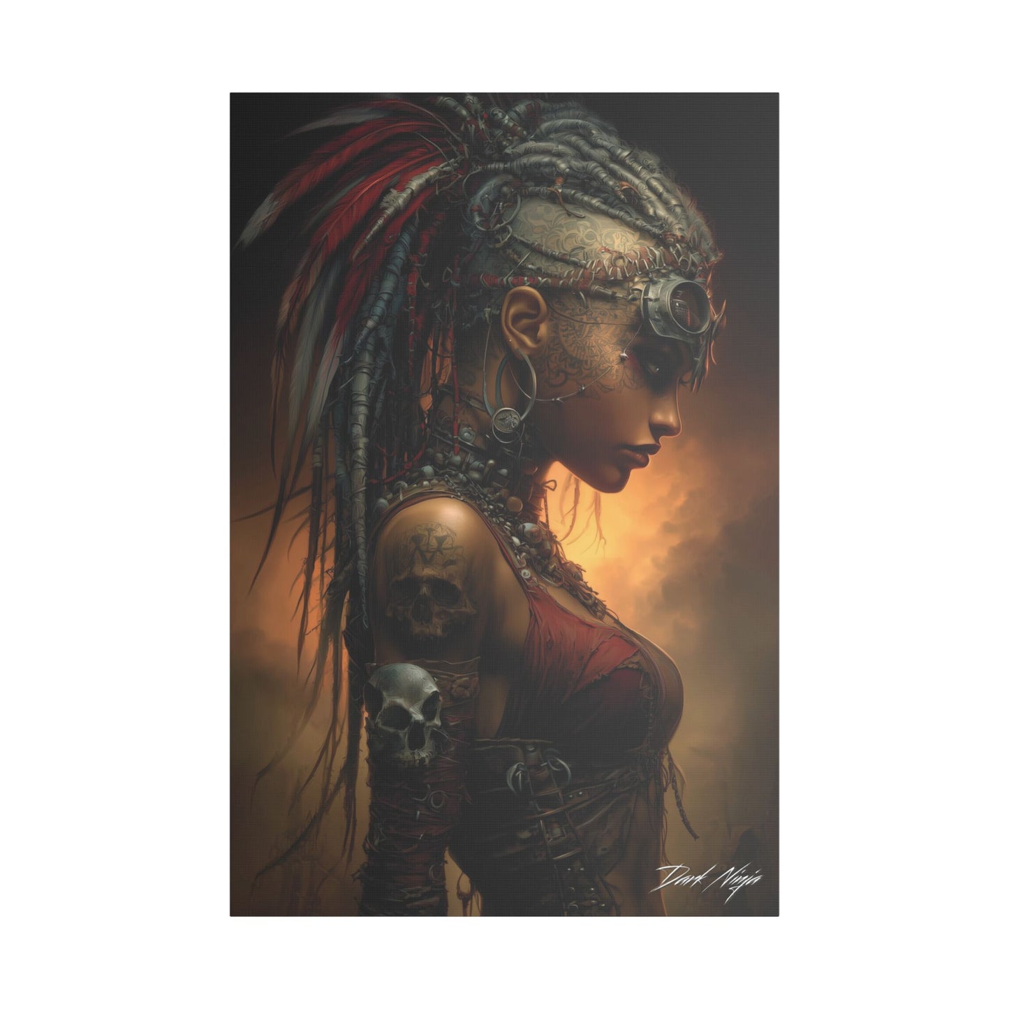 Technotribal DNA Satin Canvas Art Print