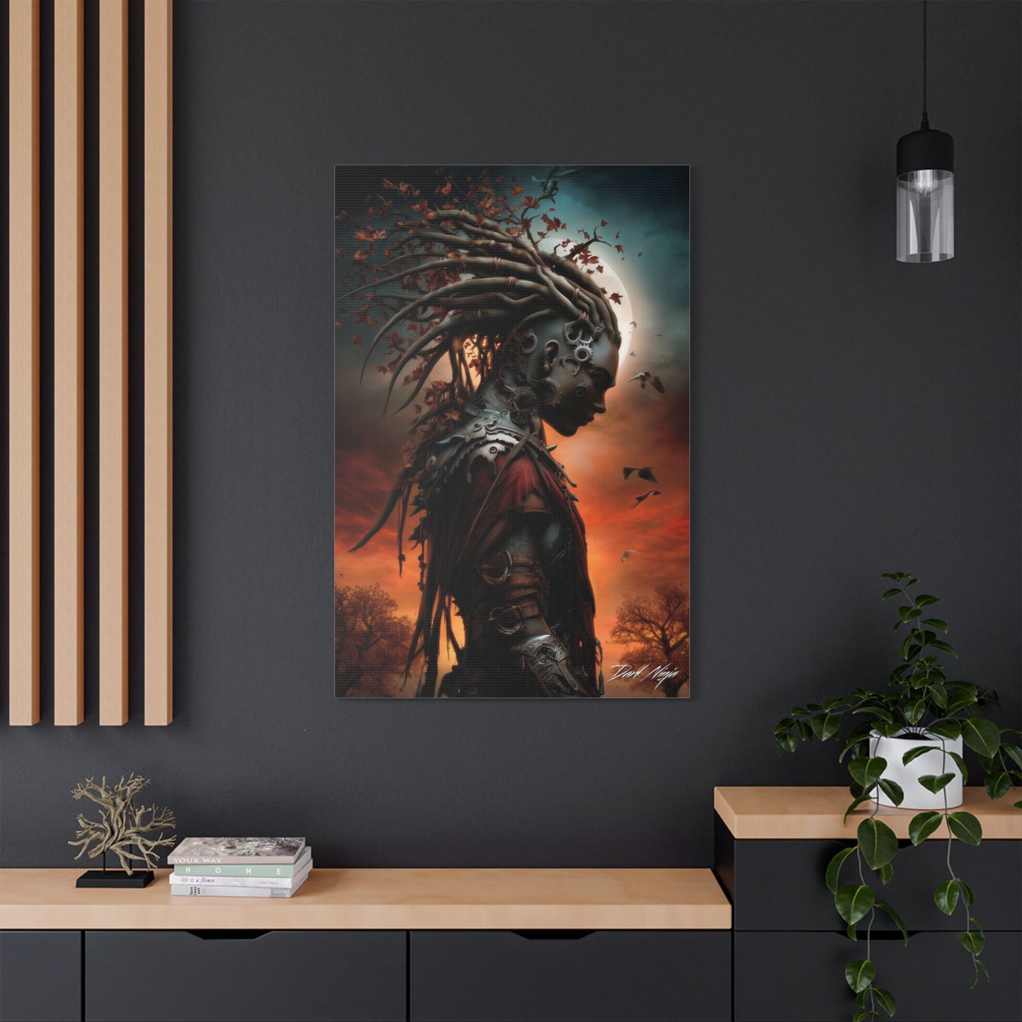 Technotribal DNA Satin Canvas Art Print