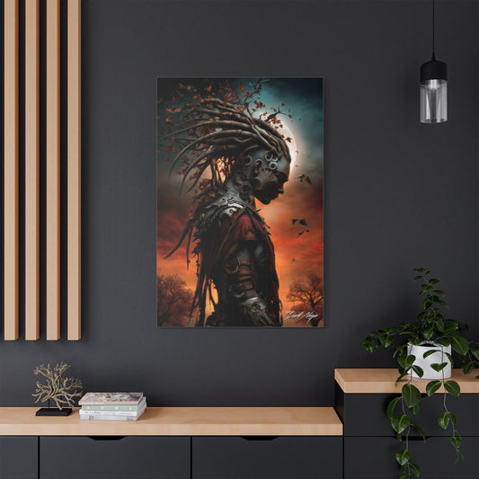 Technotribal DNA Satin Canvas Art Print