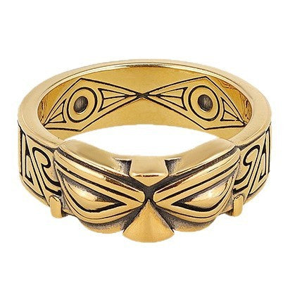 Men And Women All-matching Ancient & Gold Ring Sanxingdui B Retro Original Opening