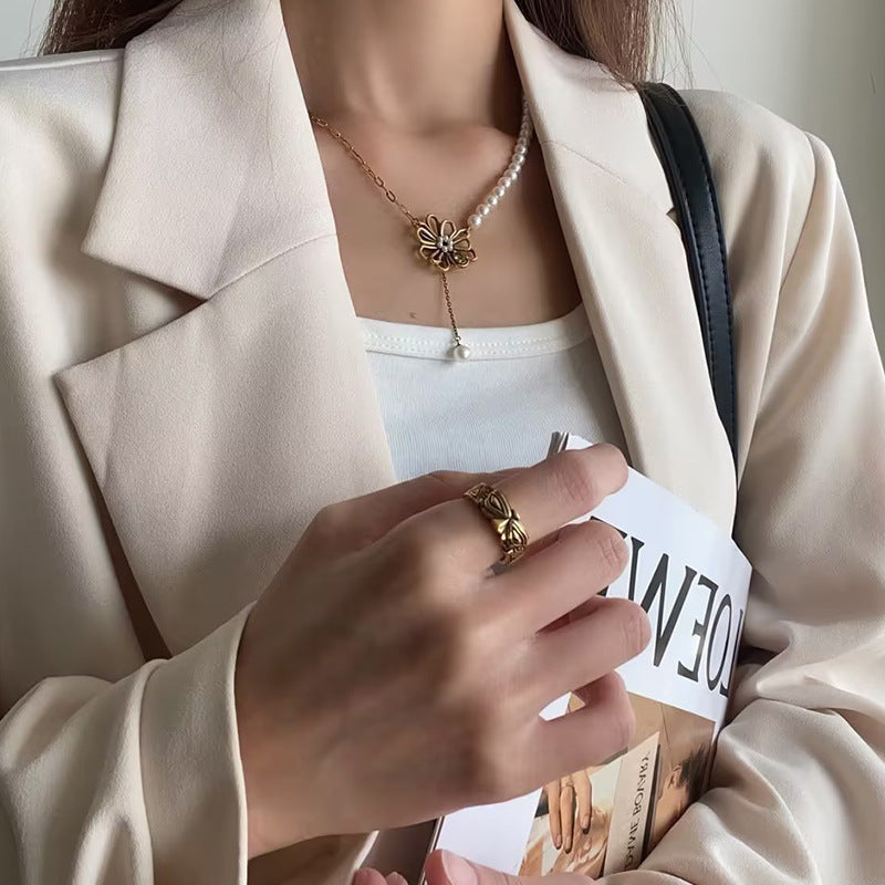 Men And Women All-matching Ancient & Gold Ring Sanxingdui B Retro Original Opening