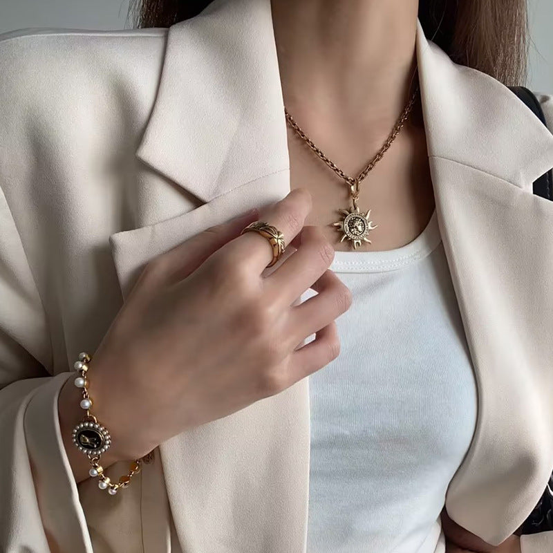 Men And Women All-matching Ancient & Gold Ring Sanxingdui B Retro Original Opening