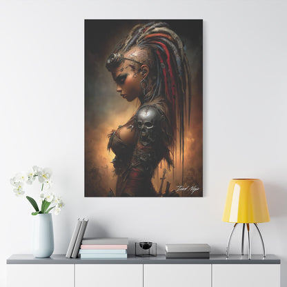 Technotribal DNA Satin Canvas Art Print