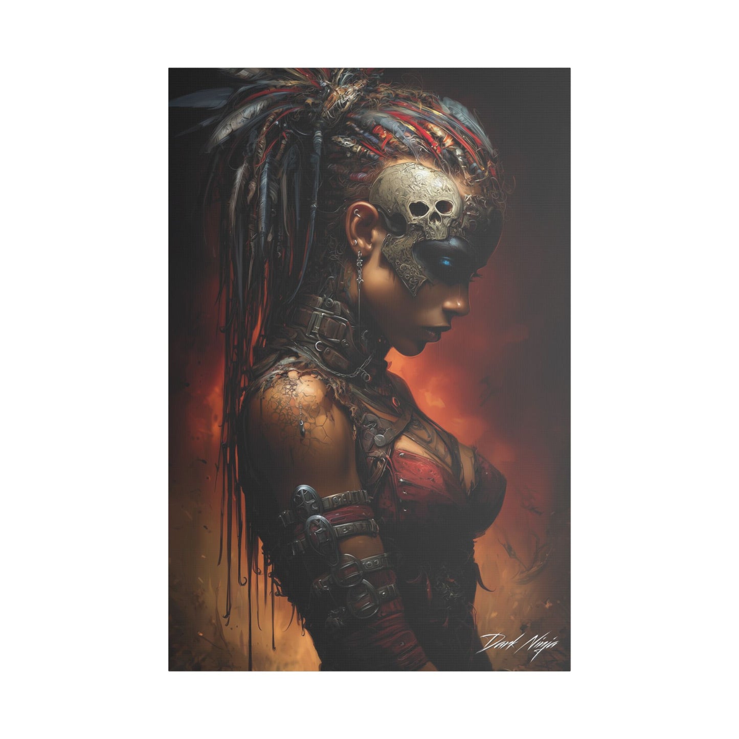 Technotribal DNA Satin Canvas Art Print