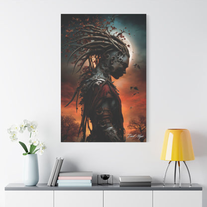 Technotribal DNA Satin Canvas Art Print