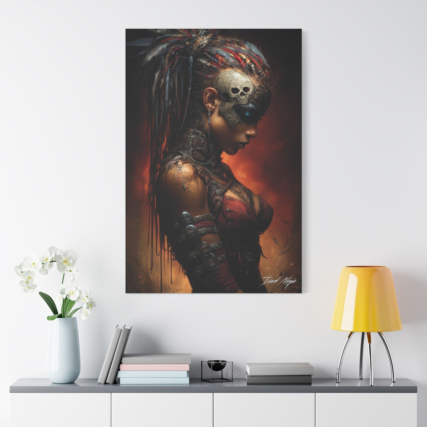 Technotribal DNA Satin Canvas Art Print
