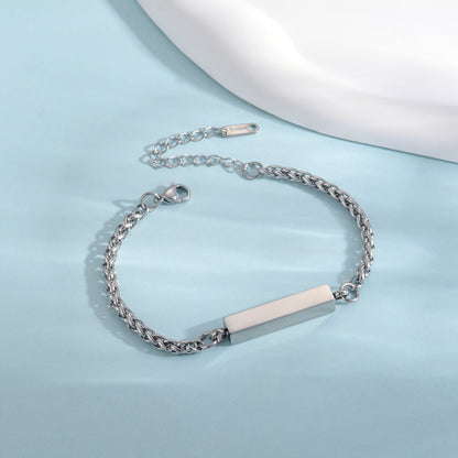 Stainless Steel Rectangular Column Bracelet Unisex