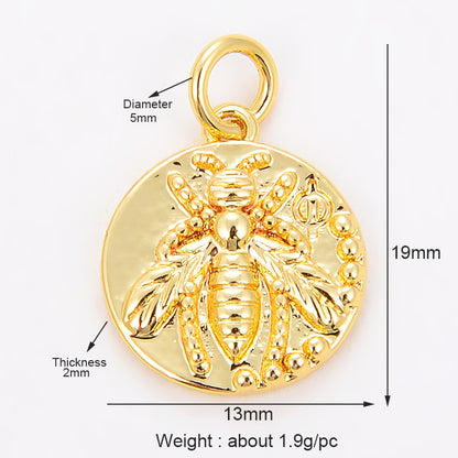 Micro-inlaid Mini Moon Sun Five-pointed Star Bee Pendant