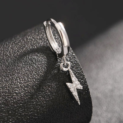 Lightning Earrings Men's Zircon Hip Hop Versatile High-grade Earrings