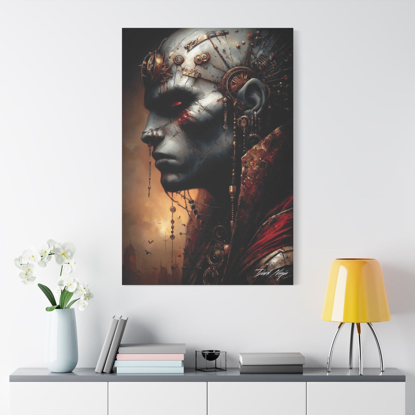 Technotribal DNA Satin Canvas Art Print