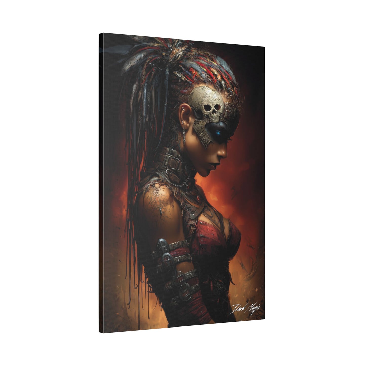 Technotribal DNA Satin Canvas Art Print
