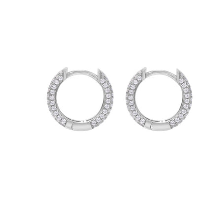 Men's Full Diamond Earrings European And American Style All-match S925 Sterling Silver