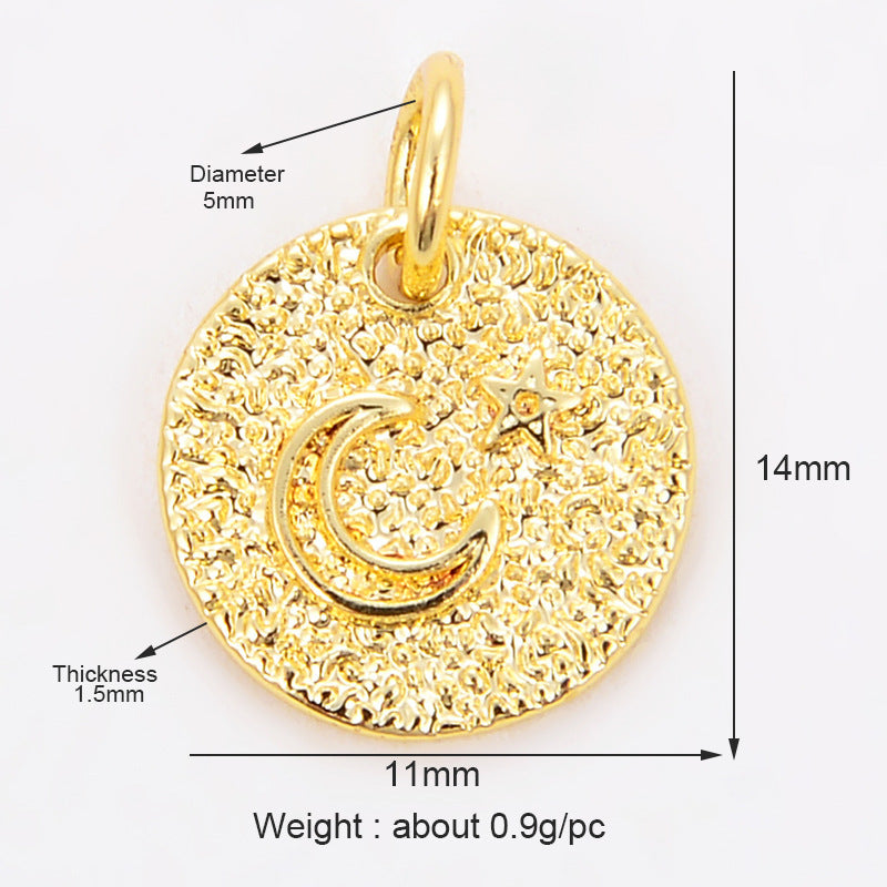 Micro-inlaid Mini Moon Sun Five-pointed Star Bee Pendant