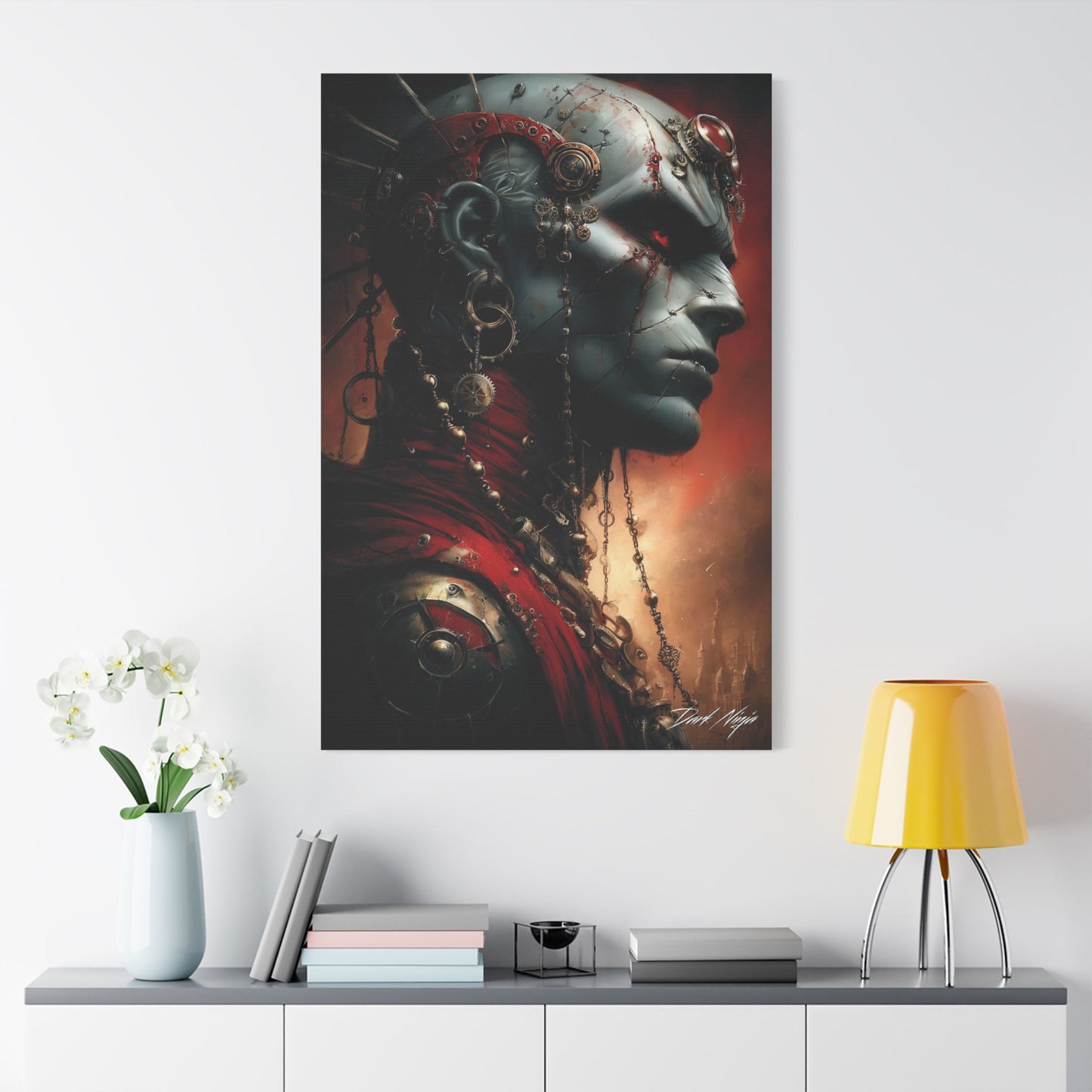 Technotribal DNA Satin Canvas Art Print.