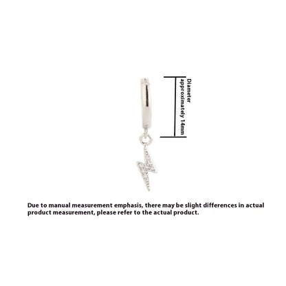 Lightning Earrings Men's Zircon Hip Hop Versatile High-grade Earrings