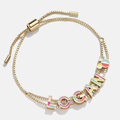 Fashionable And Minimalist Bracelet With 26 Oil Dripping Letters