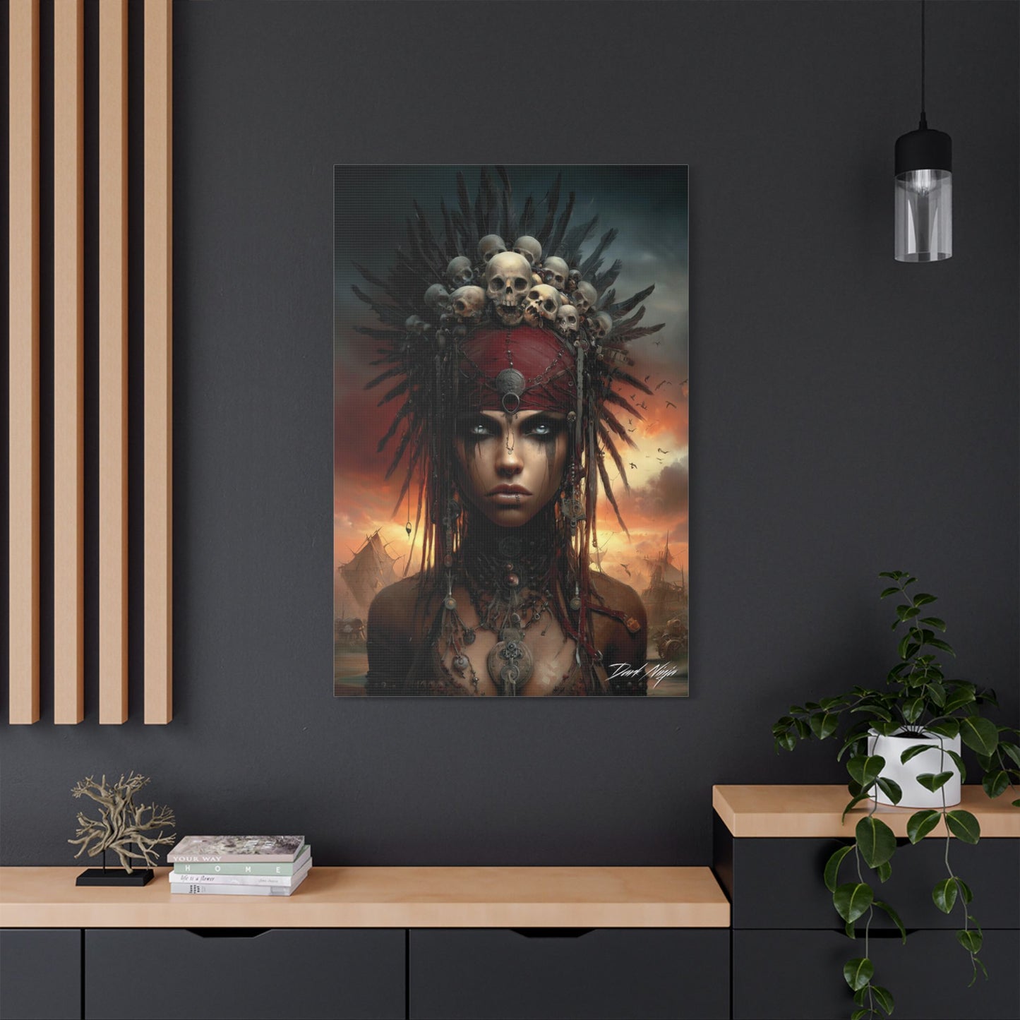 Technotribal DNA Satin Canvas Art Print