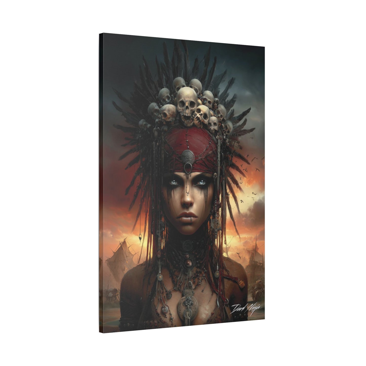 Technotribal DNA Satin Canvas Art Print