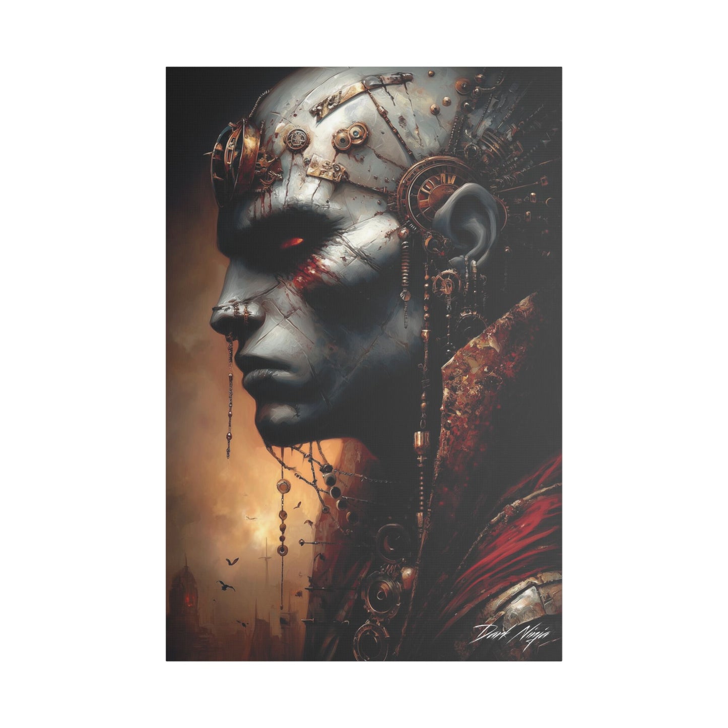 Technotribal DNA Satin Canvas Art Print