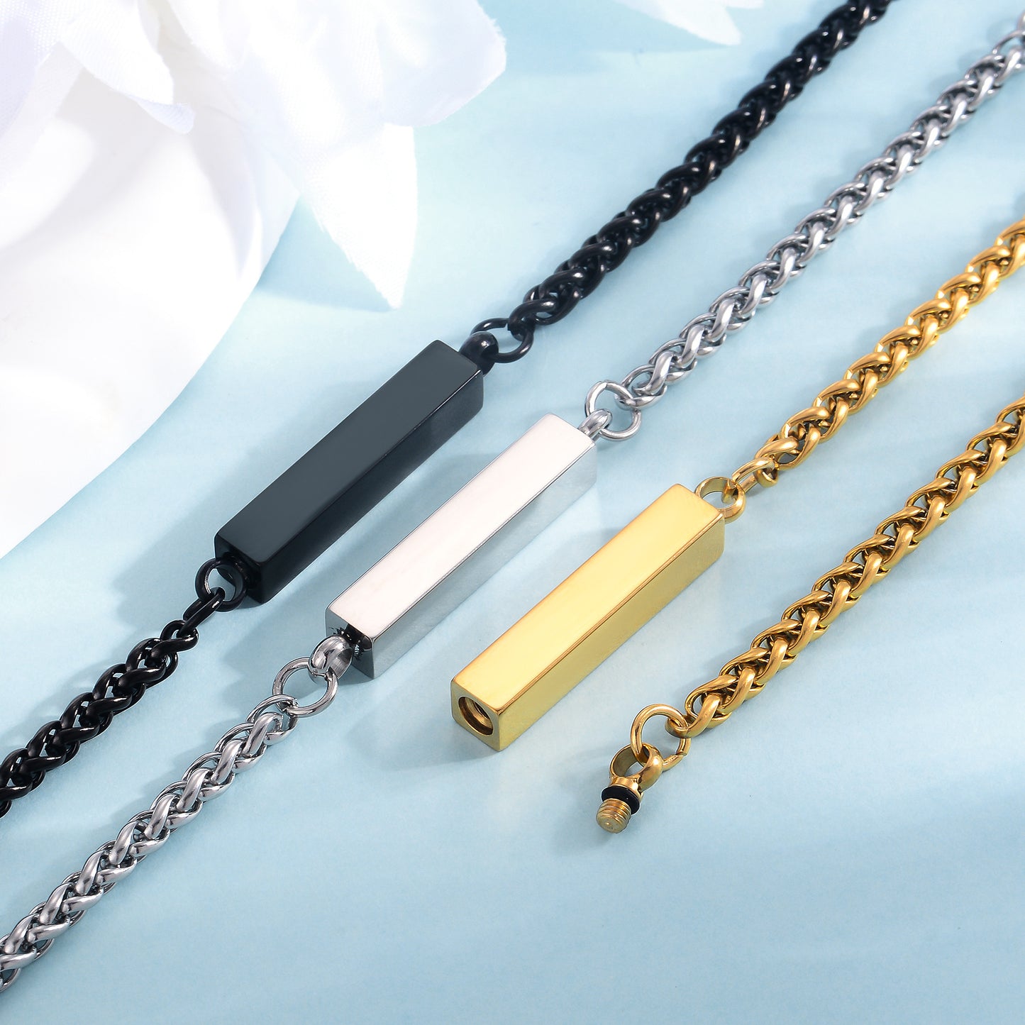 Stainless Steel Rectangular Column Bracelet Unisex