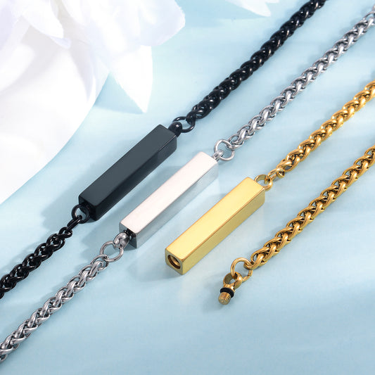 Stainless Steel Rectangular Column Bracelet Unisex