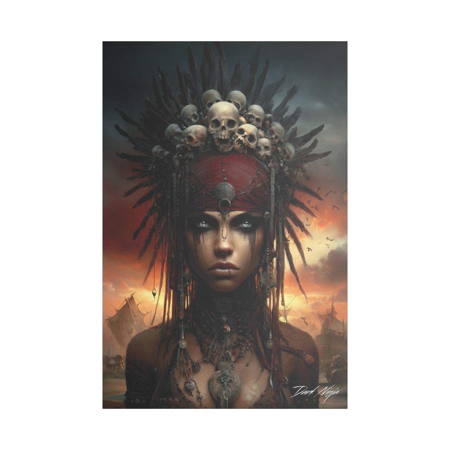 Technotribal DNA Satin Canvas Art Print