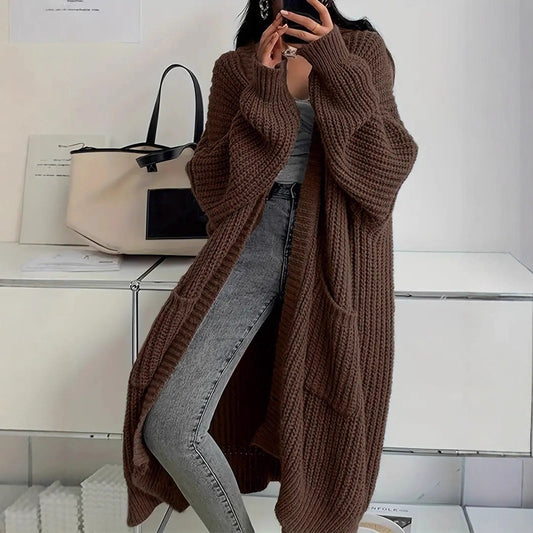 Long Sweater Coat Loose Long-sleeved Knitted Cardigan