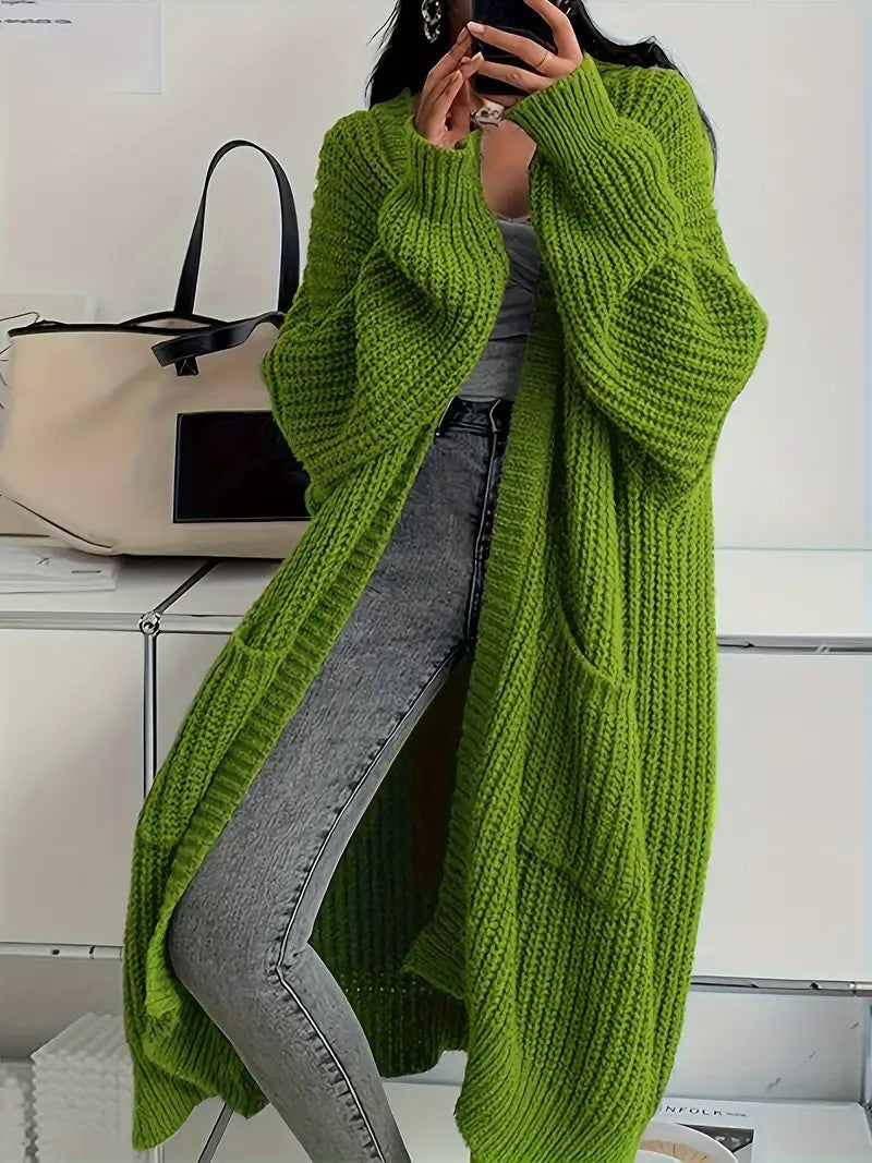 Long Sweater Coat Loose Long-sleeved Knitted Cardigan