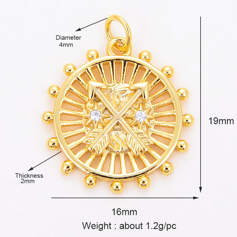 Micro-inlaid Mini Moon Sun Five-pointed Star Bee Pendant