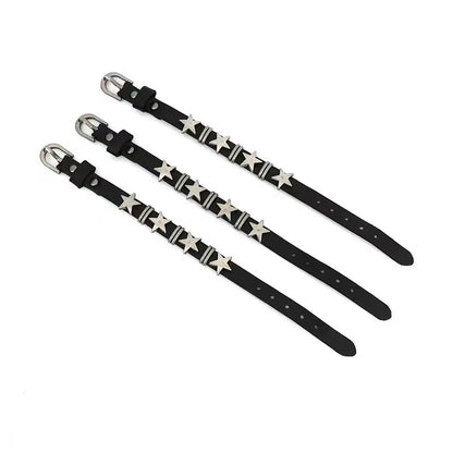 Men's Ornament Personality Street Punk Five-pointed Star Retro Cattle Leather Bracelet