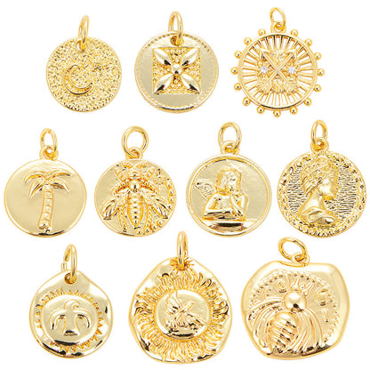 Micro-inlaid Mini Moon Sun Five-pointed Star Bee Pendant