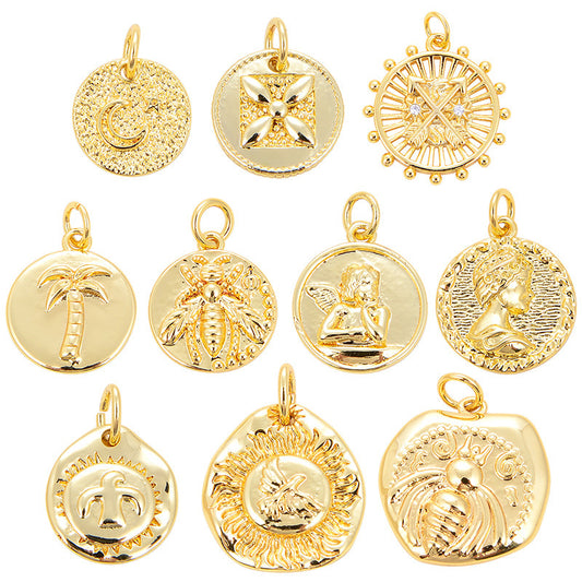 Micro-inlaid Mini Moon Sun Five-pointed Star Bee Pendant